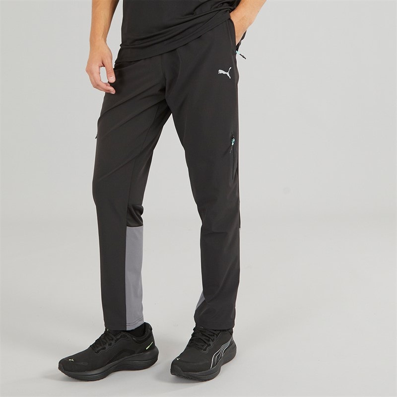 Puma Mens Train All Day dryCELL Woven Track Pants Black/Blue Grey