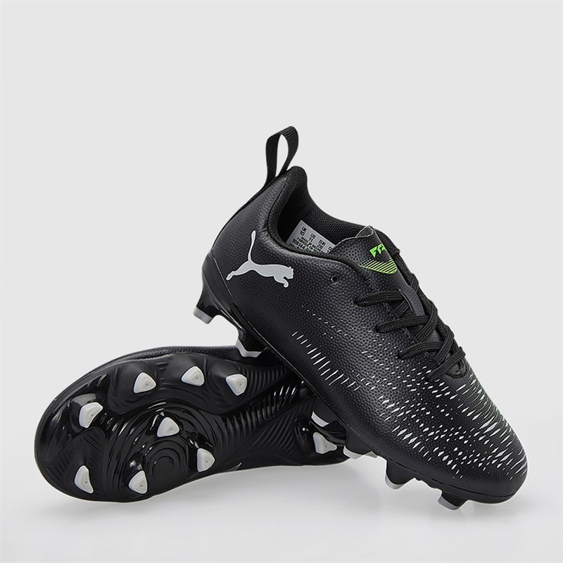 Puma Boys Future 8 Play FG/AG Firm/Artificial Ground Football Boots Black/Cool Gray/ Fluorescent Green