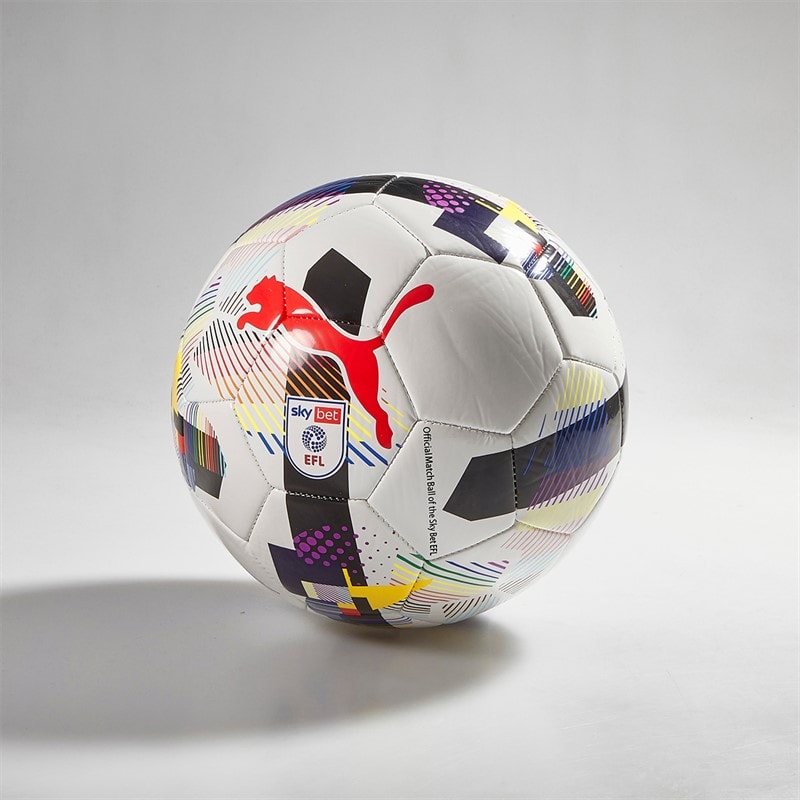 Puma Orbita 6 EFL Sky Bet MS Training Football White/Multi Colour Rainbow