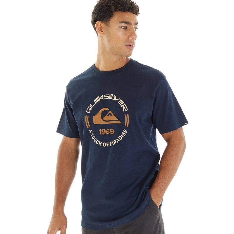 Quiksilver Mens Circle Logo T-Shirt Navy Blazer
