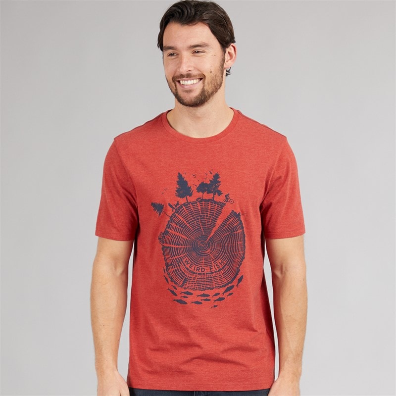 Weird Fish Mens Timber Graphic T-Shirt Nut