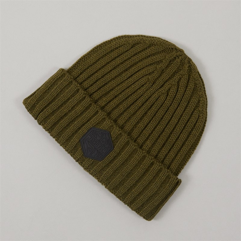 Weird Fish Mens Reith Beanie Winter Green