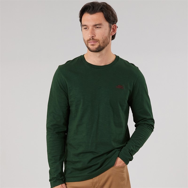 Weird Fish Mens Gills Branded Long Sleeve Top Pine
