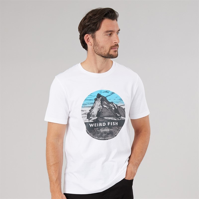 Weird Fish Mens Piste Graphic T-Shirt Dusty White