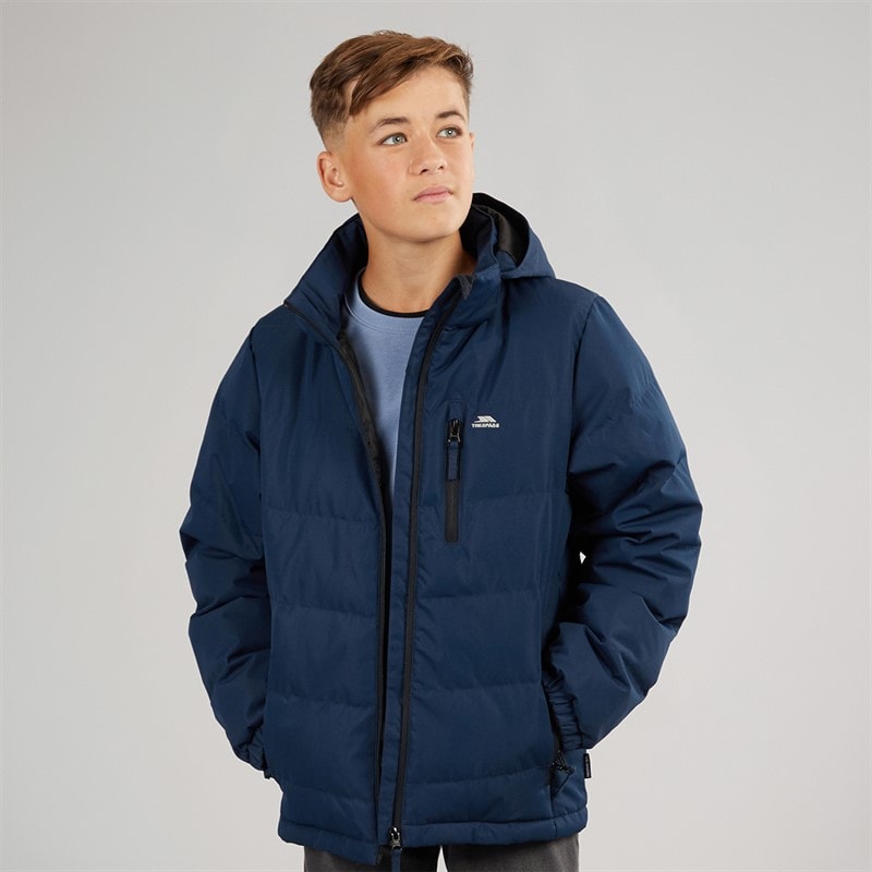Trespass Junior Boys Figo Waterproof Padded Hooded Jacket Navy