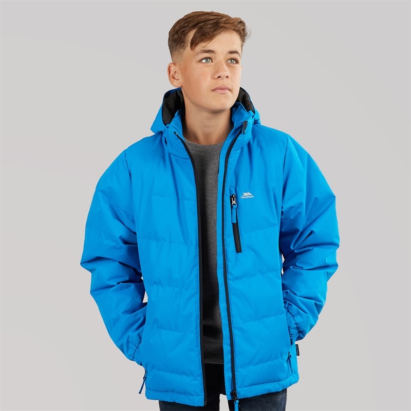 Trespass Junior Boys Figo Waterproof Padded Hooded Jacket Ultramarine