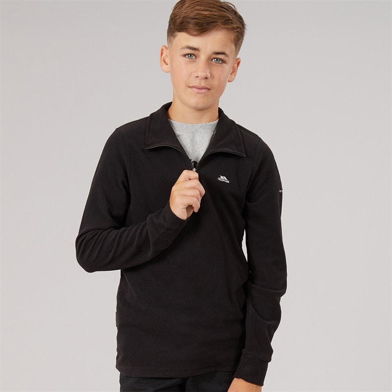 Trespass Junior Boys Masonville 1/2 Zip Micro Fleece Black