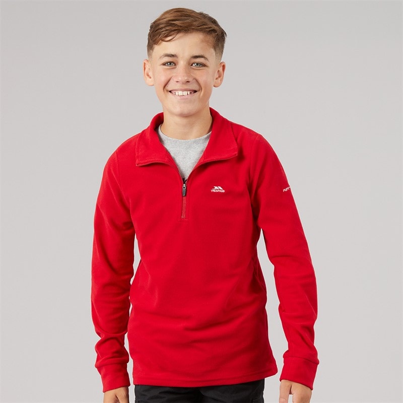Trespass Junior Boys Masonville 1/2 Zip Micro Fleece Red