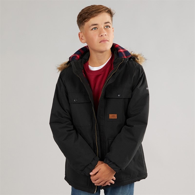 Trespass Boys Upsider Insulated Waterproof Parka Black
