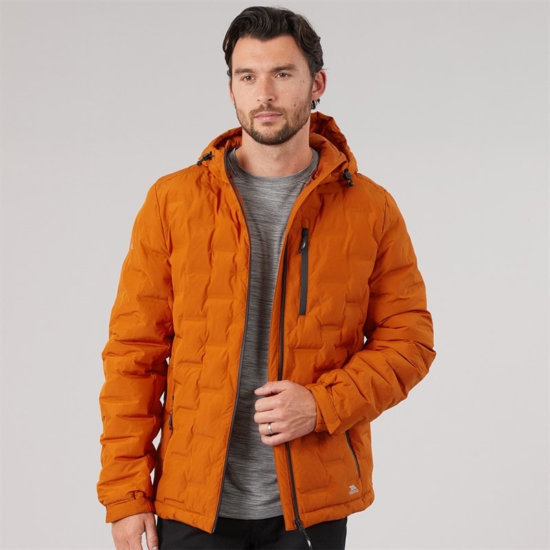 Trespass Mens Jaymes Waterproof Insulated Jacket Orange Spice