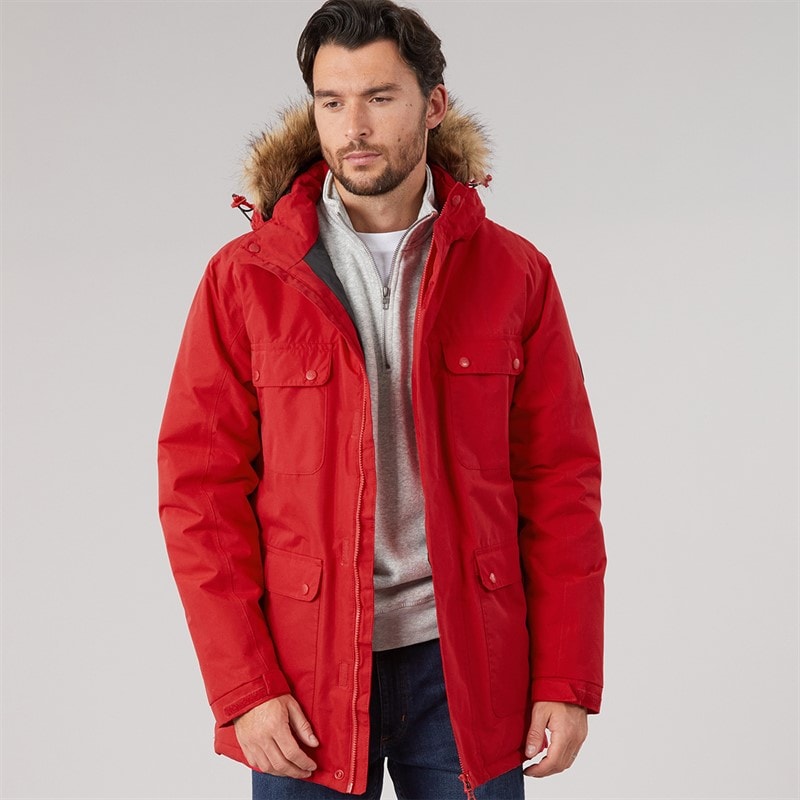 Trespass Mens Waterproof Padded Parka Red