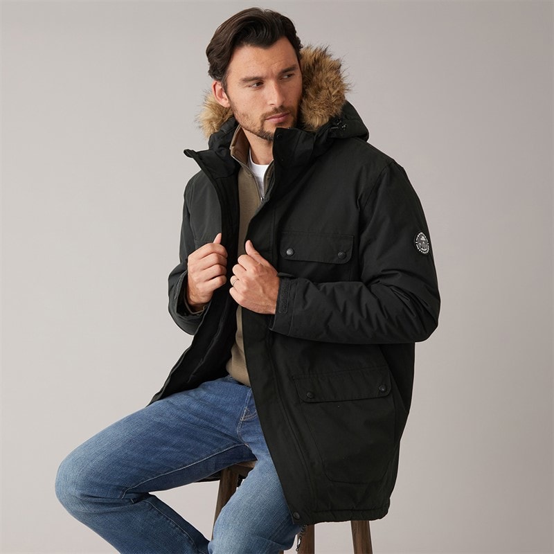 Trespass Mens Waterproof Padded Parka Black