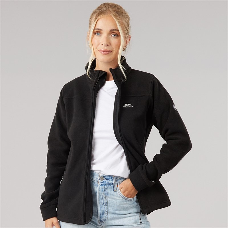 Trespass Womens Bertille Full Zip Fleece Jacket Black