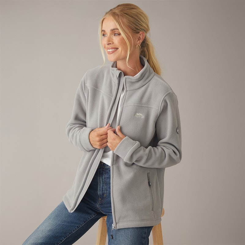 Trespass Womens Bertille Full Zip Fleece Jacket Platinum