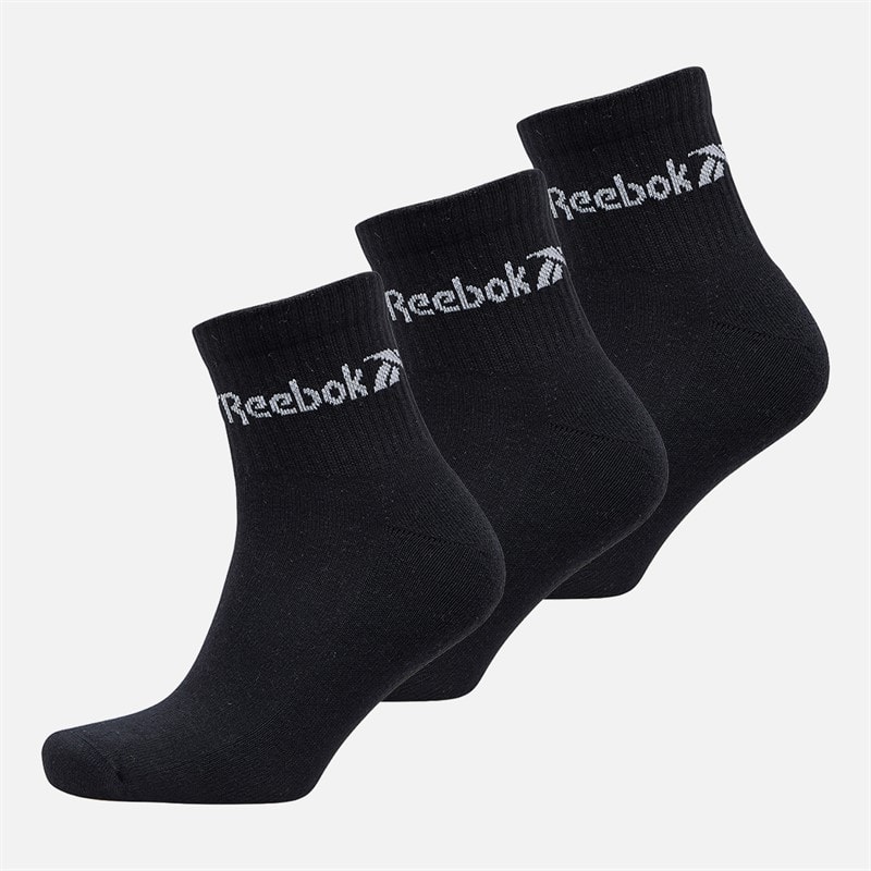 Reebok Three Pack Cushioned Quarter Socks 02 Black