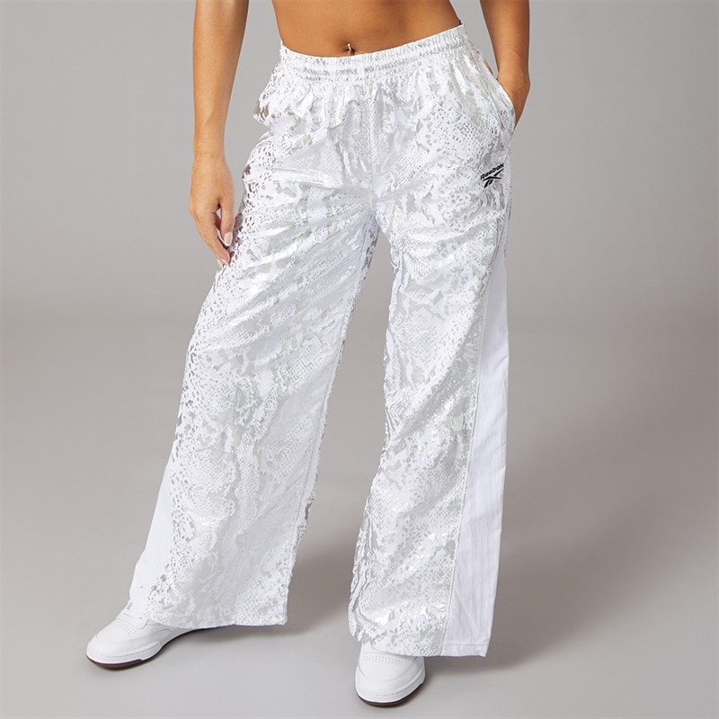 Reebok Womens Wide Leg Warm Up Pants White