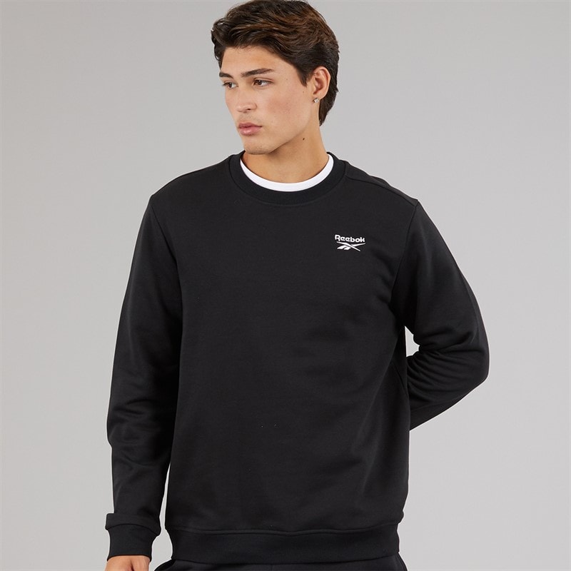 Reebok Mens Reebok Identity Small Logo Fleece Sweatshirt Black