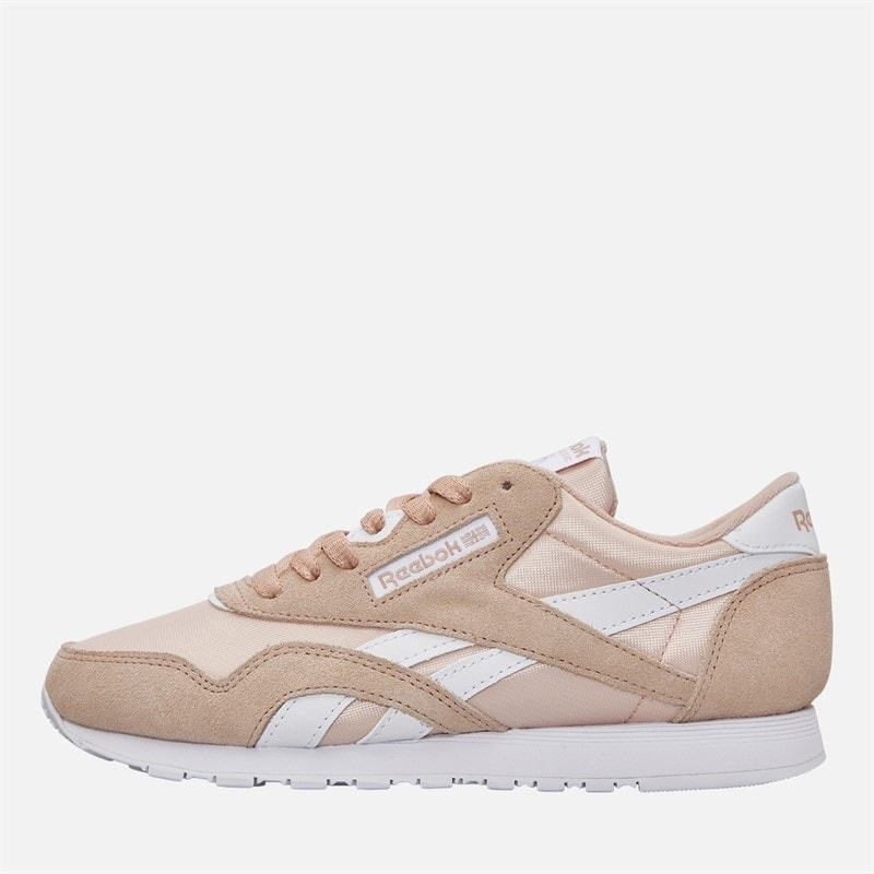 Reebok Womens Classic Nylon Trainers Pink Stucco/Footwear White/Footwear White