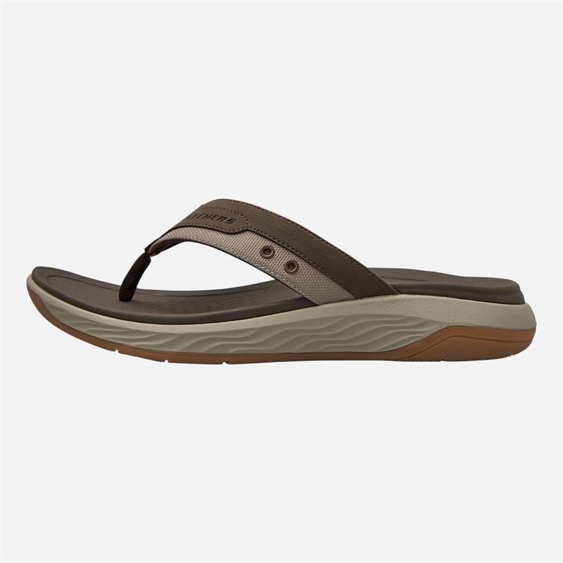 SKECHERS Mens Silva Falco Flip Flops Brown