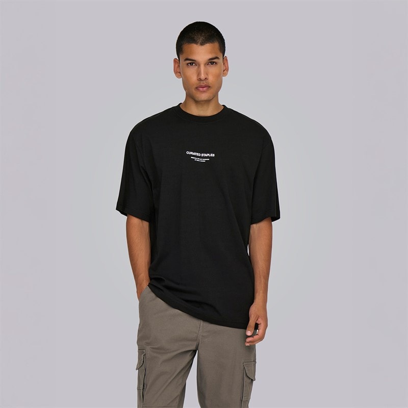 ONLY & SONS Mens Curated Relaxed T-Shirt Black
