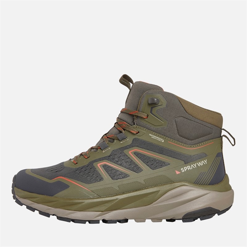 Sprayway Mens Higger 2 Mid HydroDRY Waterproof Trail Walking Boots Olive/Beluga