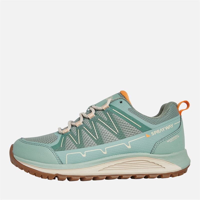 Sprayway Womens Burbage 2 Low HydroDRY Waterproof Walking Shoes Mint/Granite Green