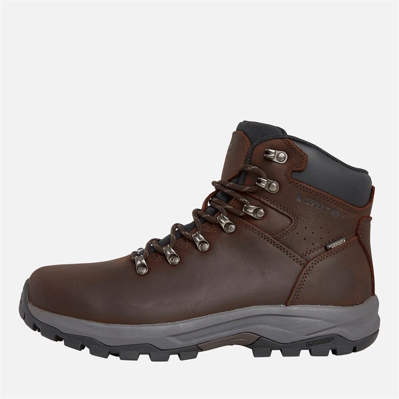 Sprayway Mens Hordan Nubuck Leather HydroDRY Waterproof Trail Walking Boots Brown