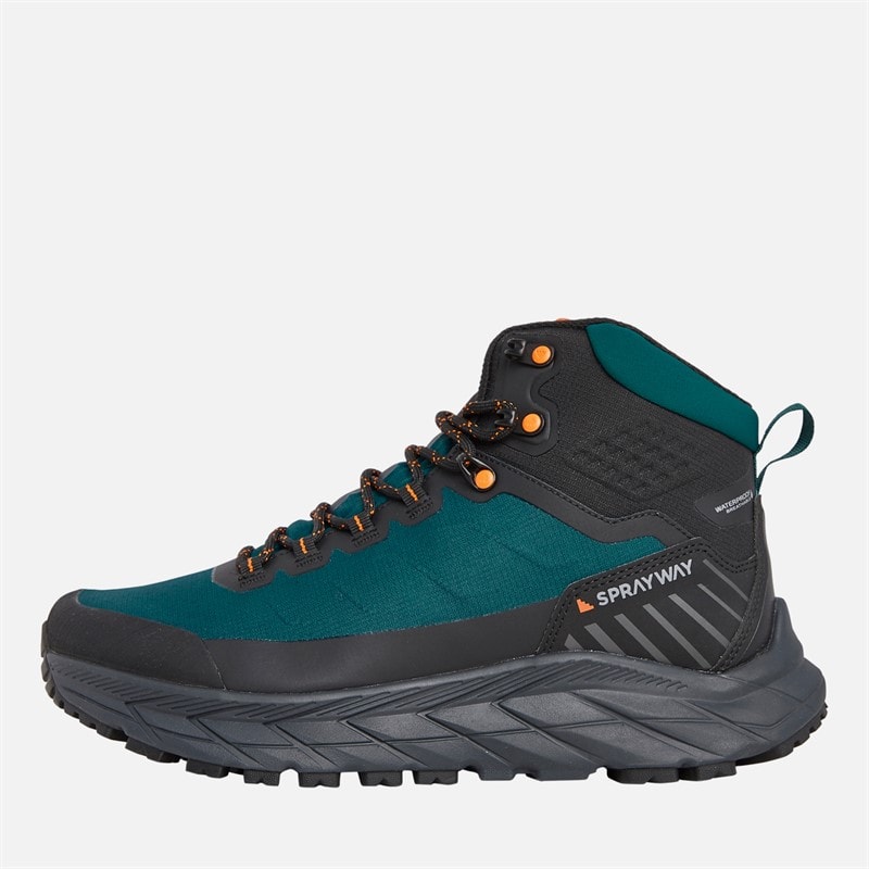 Sprayway Mens Glencoe HydroDRY Waterproof Trail Walking Boots Spruce/Orange