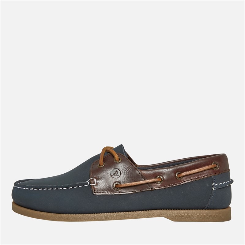 Sperry Mens A/O 2 Eye Boat Shoes Navy/Brown