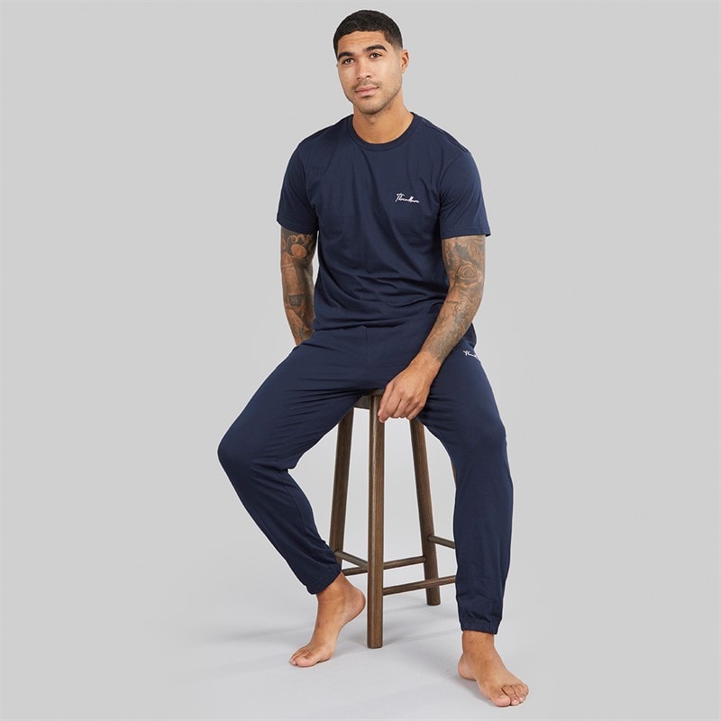 THREADBARE Mens Elt Pyjama Set Navy