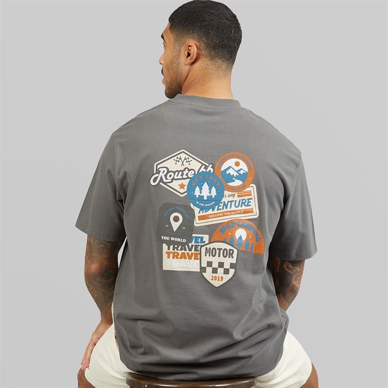 THREADBARE Mens Nol T-Shirt Slate