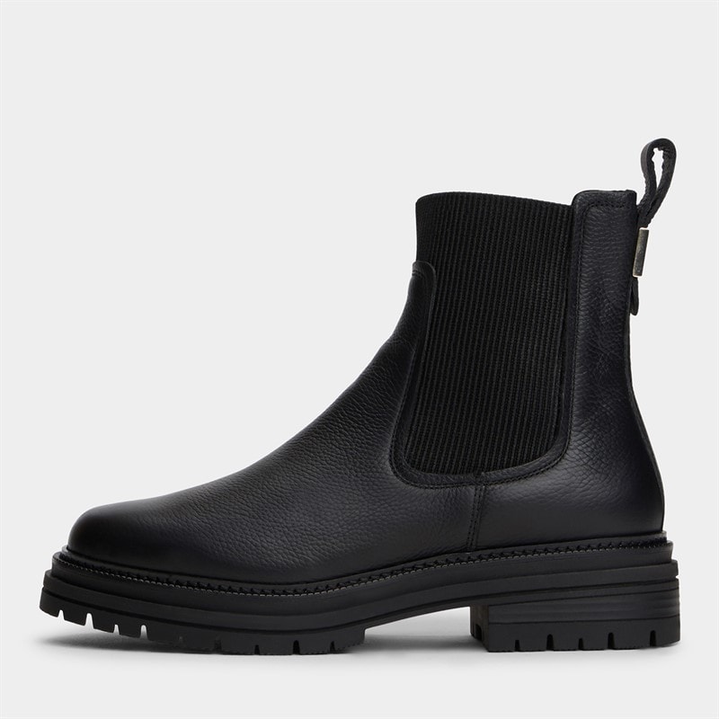 Tommy Hilfiger Womens Pebble Grain Leather Chelsea Boots Black