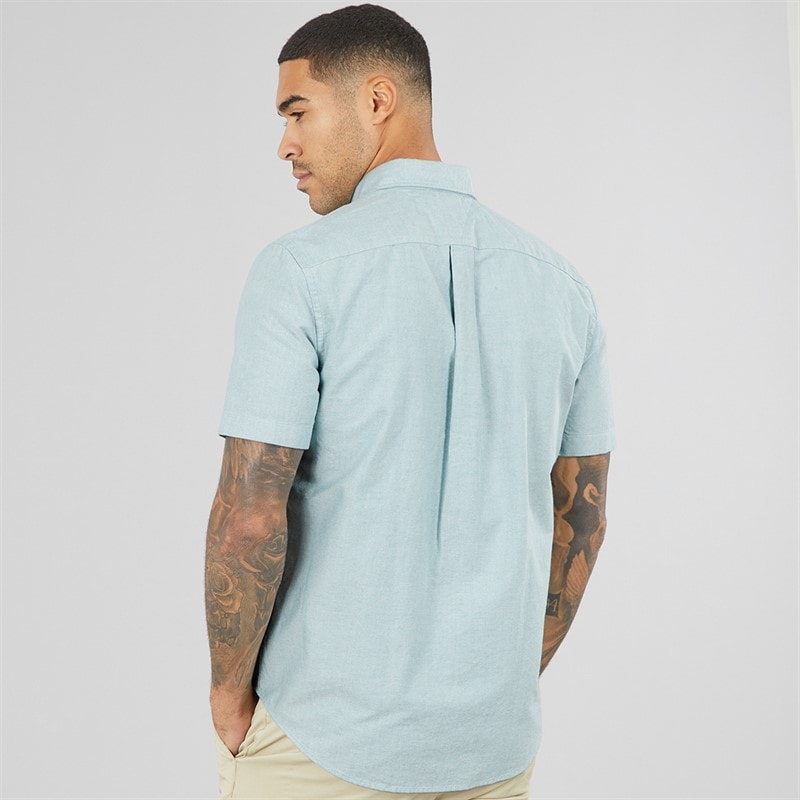 Tommy Hilfiger Mens Heritage Oxford Short Sleeve Shirt Ornamental Green