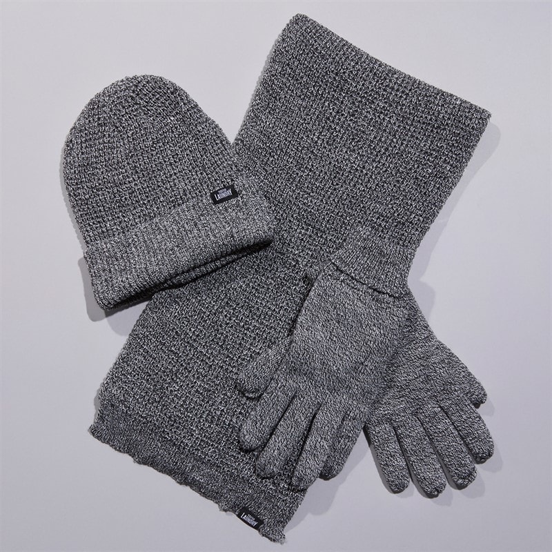 Tokyo Laundry Mens Worwick Knitted Hat Scarf And Gloves Set Black