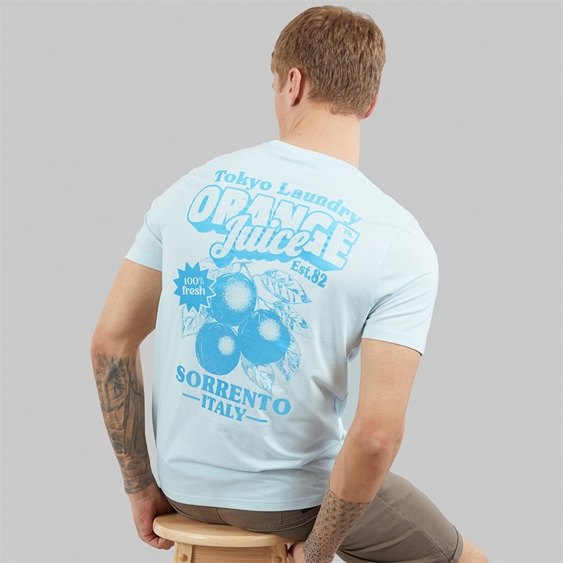 Tokyo Laundry Mens Men's Orange Juice T-Shirt Blue