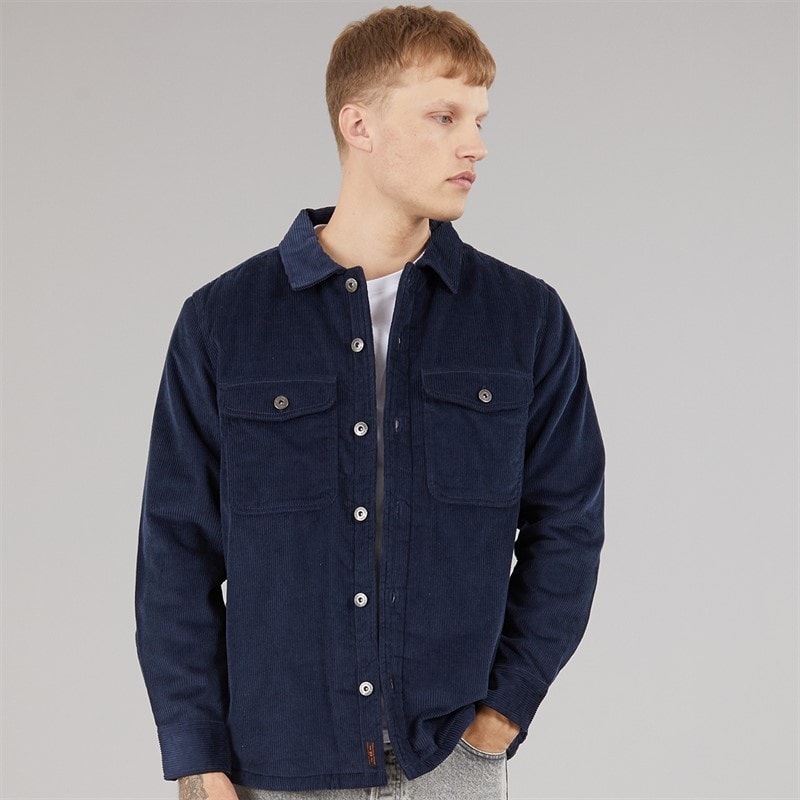 Tokyo Laundry Mens Cropley Fleece Jacket Iris Navy