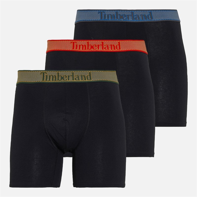 Timberland Mens Three Pack Boxer Trunks Black