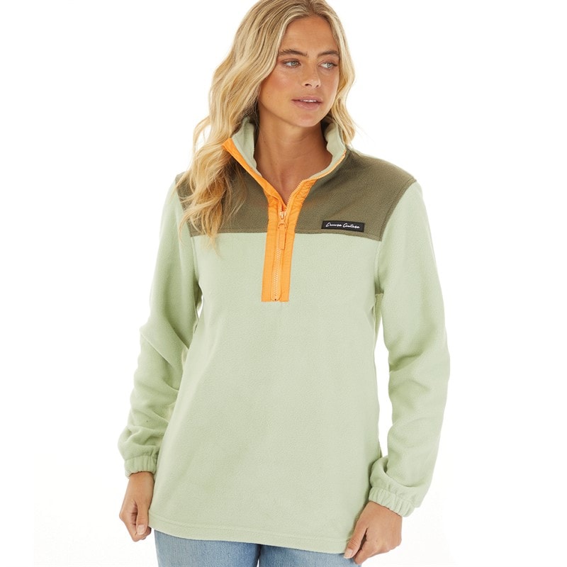 L'amore Couture Womens Freyja 1/2 Zip Fleece Khaki