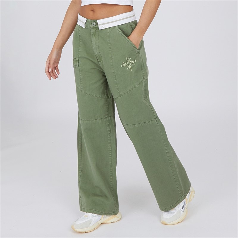 L'amore Couture Womens Loa Loose Fit Cargo Trousers Khaki