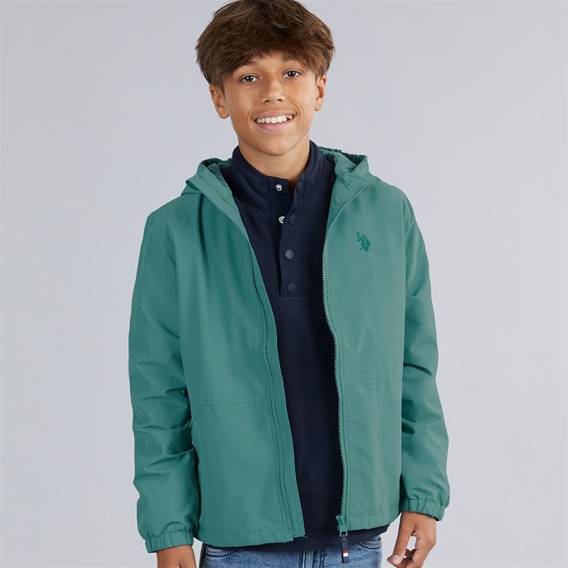 U.S. POLO ASSN. Boys Shell Windbreaker Jacket Arctic
