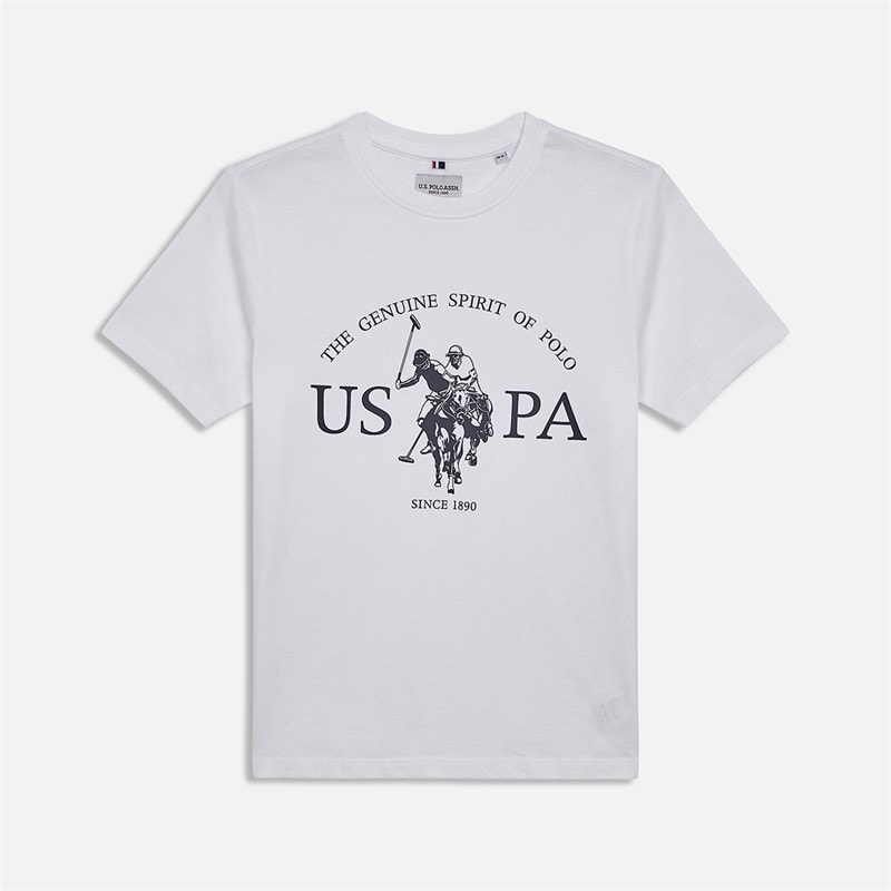 U.S. POLO ASSN. Boys USPA Print Graphic T-Shirt Bright White