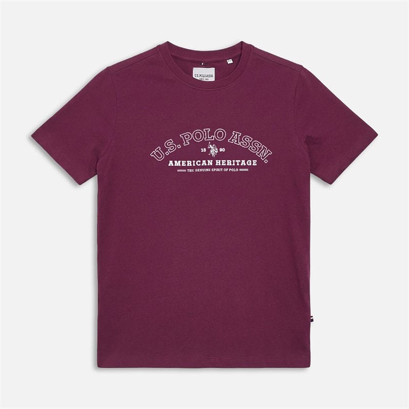 U.S. POLO ASSN. Boys Heritage Graphic Print T-Shirt Grape Wine