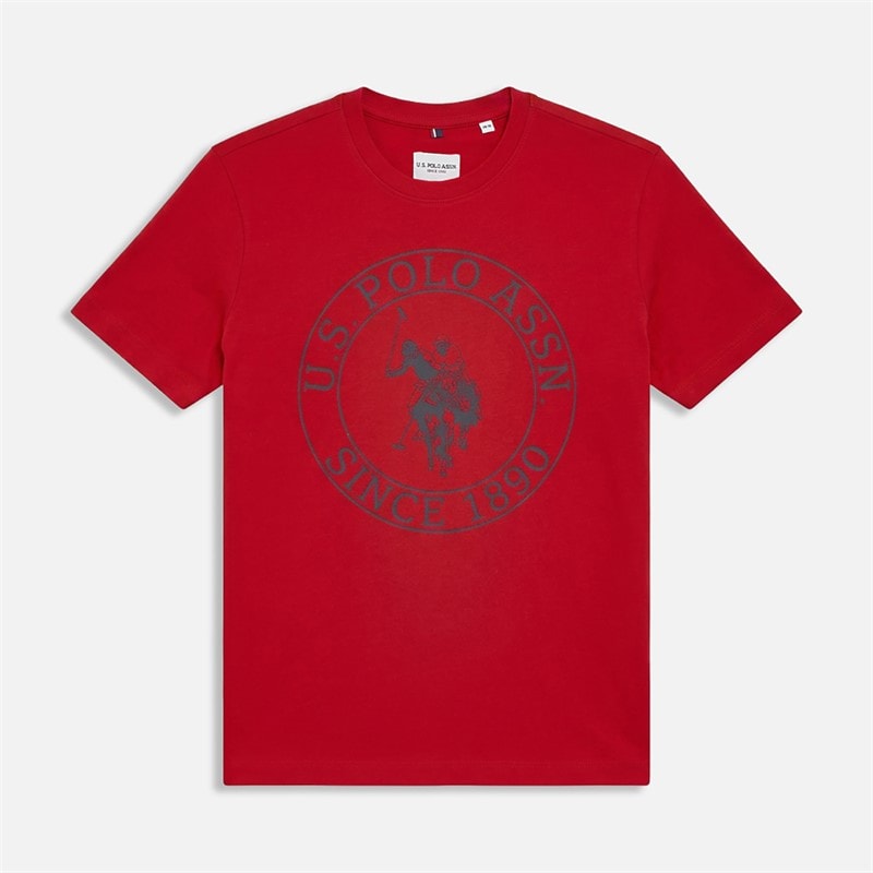 U.S. POLO ASSN. Boys USPA Circle Print T-Shirt Haute Red