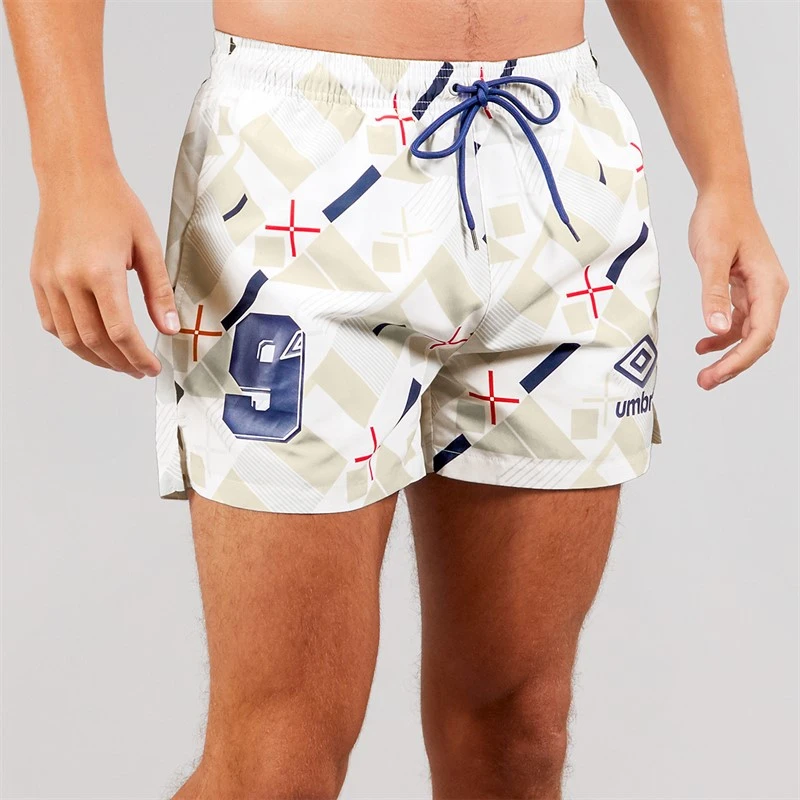 Umbro Mens Racer Swim Shorts White/Red