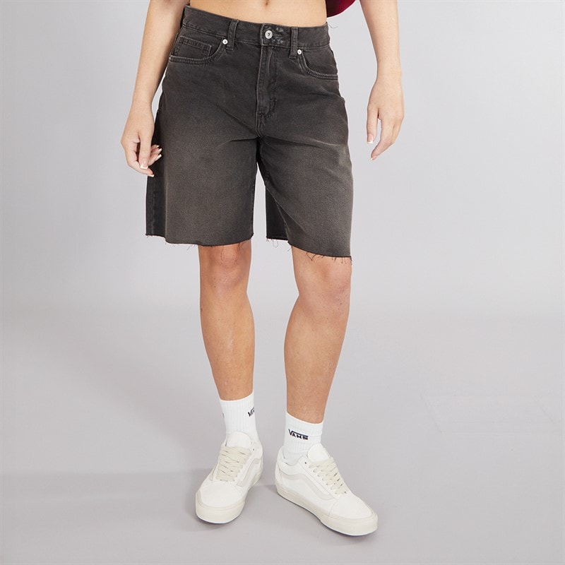 Vans Womens Sirelle Cut-Off Denim Shorts Washed Black