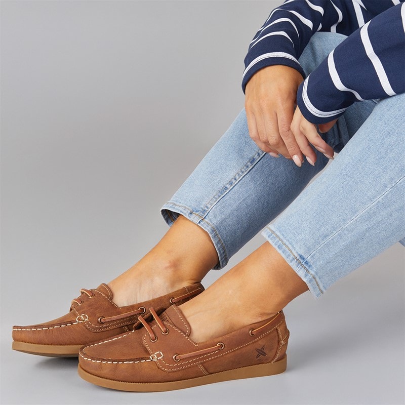 Lagooners Womens Janey Deck Shoes Brown