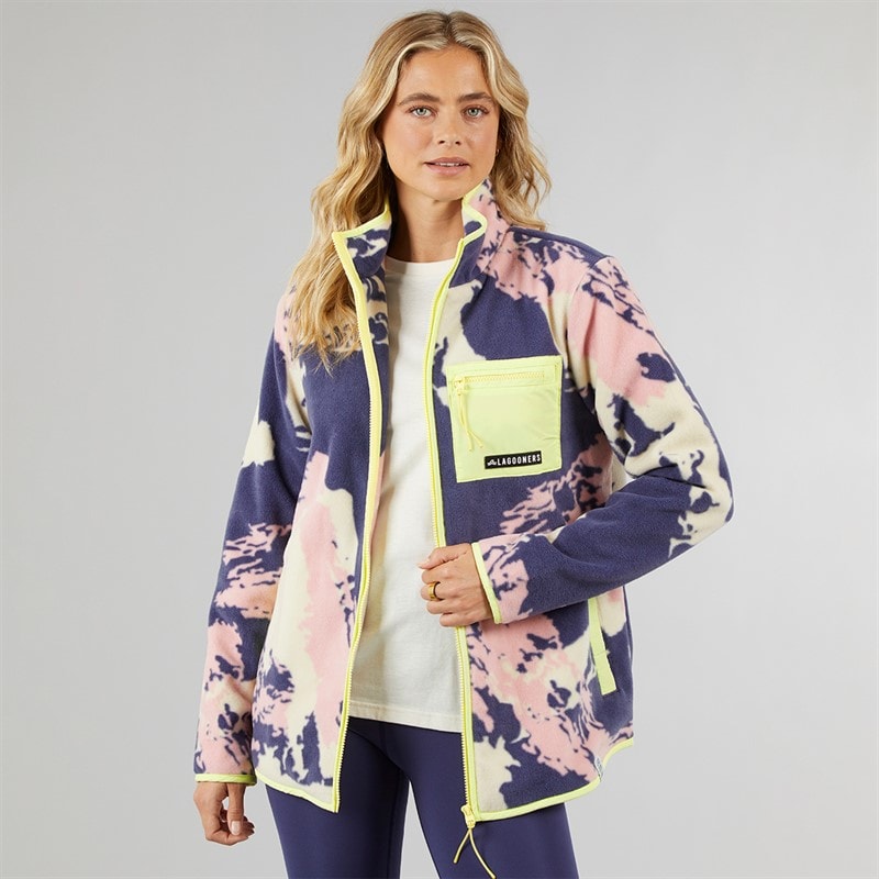 Lagooners Womens Lake District Zip Through Fleece Jacket Multi