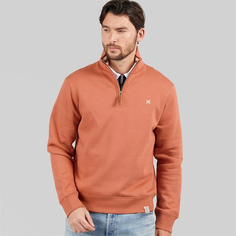 Lagooners Mens Sargasso Funnel Neck Sweatshirt Clay