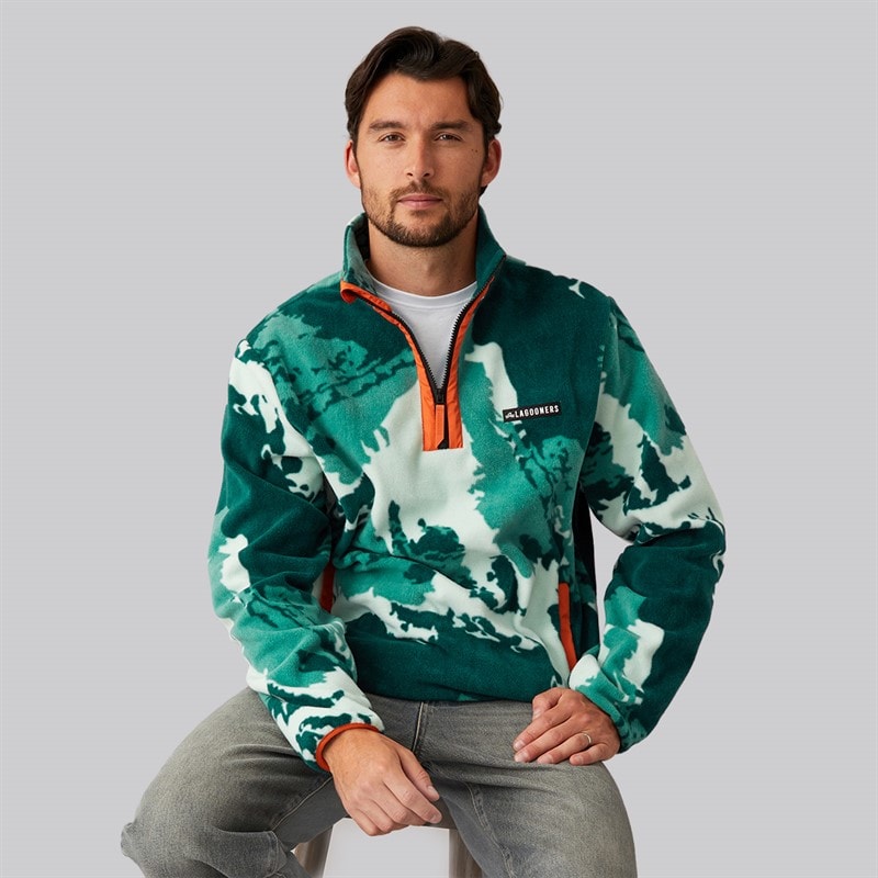 Lagooners Mens Mossridge Camo Print Microfleece Green