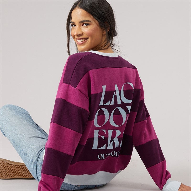 Lagooners Womens Cornflour Field Graphic Sweatshirt Berry/Dark Purple